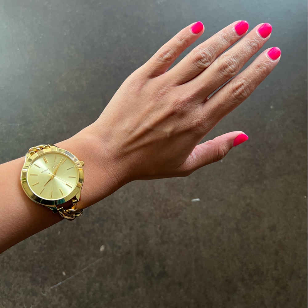 Michael Kors Gold-Tone Slim Runway Watch